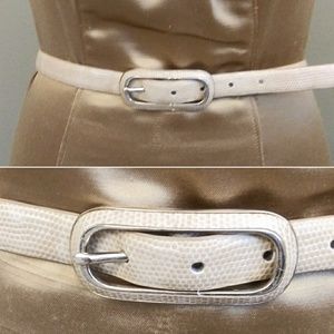 Tan Snakeskin Print Slimline Bonded Leather Belt